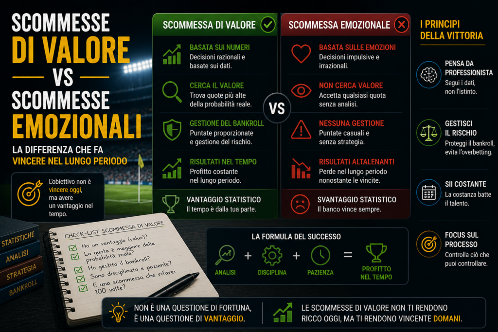 Infografica sulle differenze di quota tra bookmaker, con confronto tra mercati, margini, aggiornamenti delle quote e ricerca del valore nel betting.